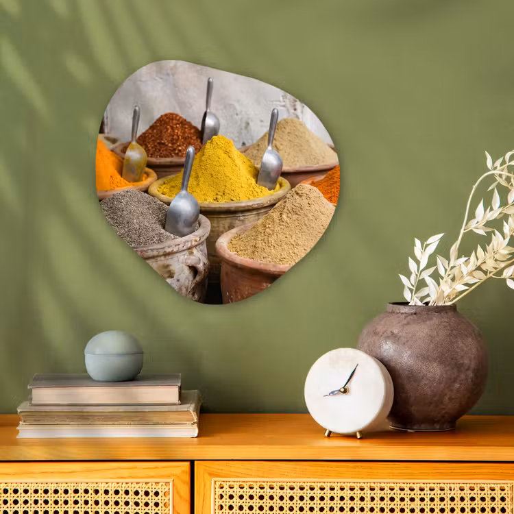 Organic - Forex - Herbs - Jars - Asian - Kruiden - Potten - Oosters Wandcirkel Organisch Forex 3mm klein