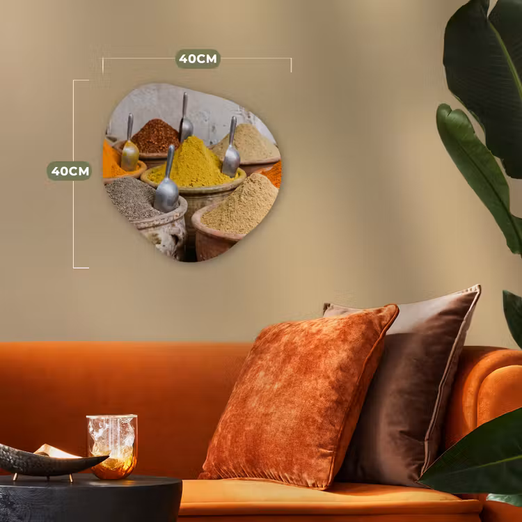 Organic - Forex - Herbs - Jars - Asian - Kruiden - Potten - Oosters Wandcirkel Organisch Forex 3mm klein