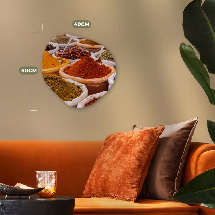 Organic - Forex - Herbs - Market - Food - Kruiden - Markt - Eten Wandcirkel Organisch Forex 3mm klein