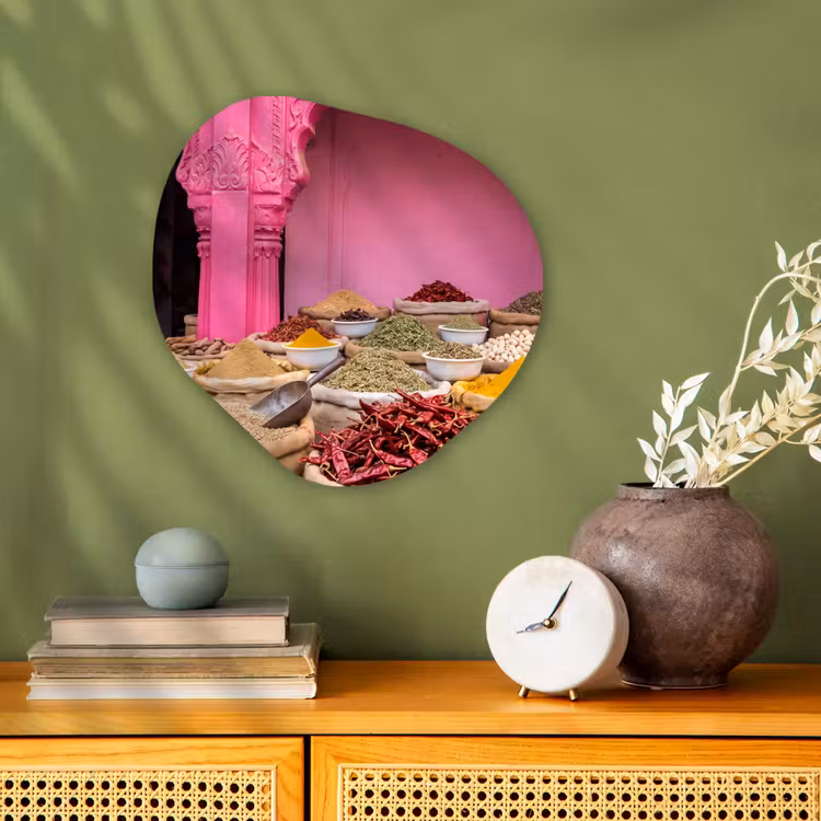Organic - Forex - Herbs - Market - Pink - Kruiden - Markt - Roze Wandcirkel Organisch Forex 3mm klein