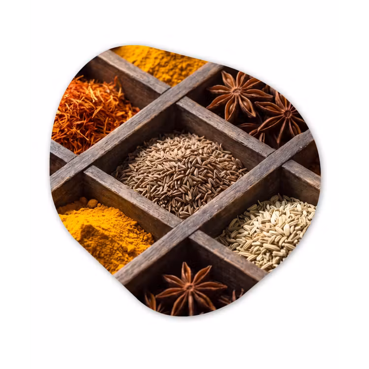 Organic - Forex - Herbs - Wood - Food - Kruiden - Houten - Eten Wandcirkel Organisch Forex 3mm klein