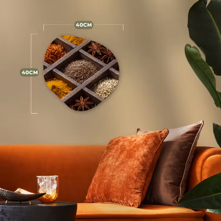Organic - Forex - Herbs - Wood - Food - Kruiden - Houten - Eten Wandcirkel Organisch Forex 3mm klein