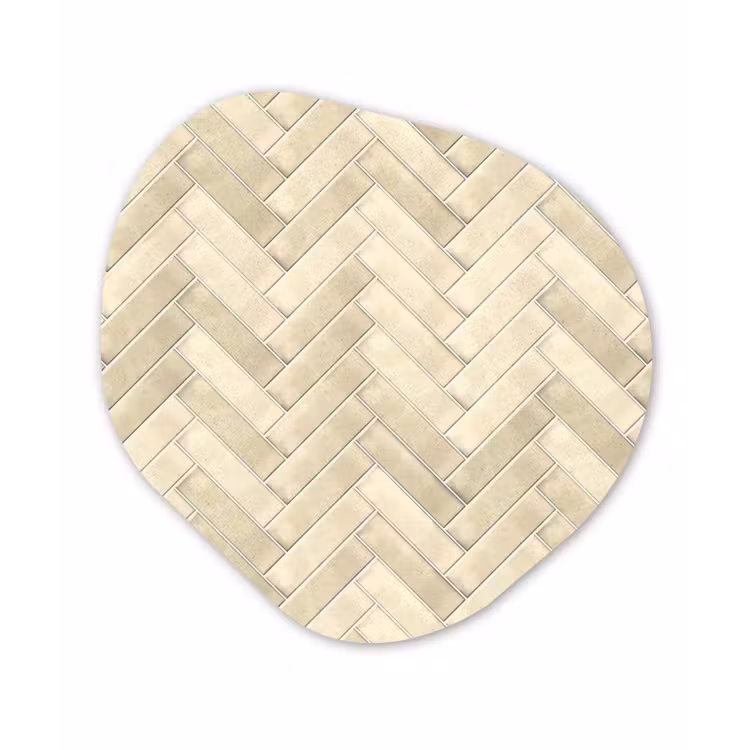 Visgraat - Wandtegel - Licht Beige Wandcirkel Organisch Forex 3mm klein 629 -3d