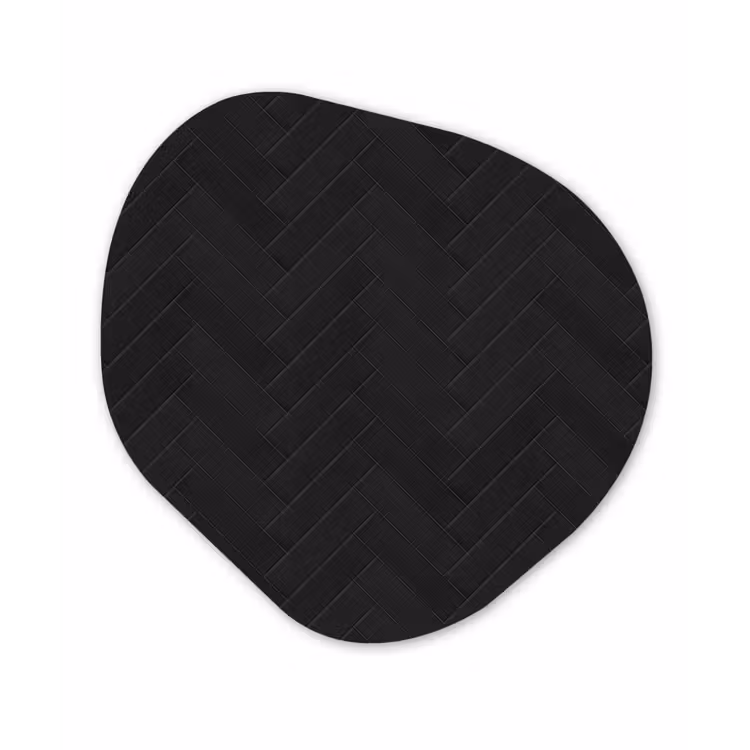 Visgraat - Wandtegel - Mat - Zwart Wandcirkel Organisch Forex 3mm klein 629 -3d