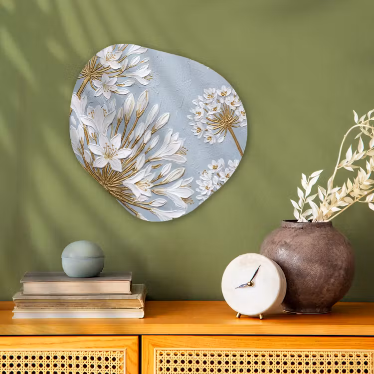 Illustratie - Bloemen - Blauw Wandcirkel Organisch Forex 3mm klein -sfeer2