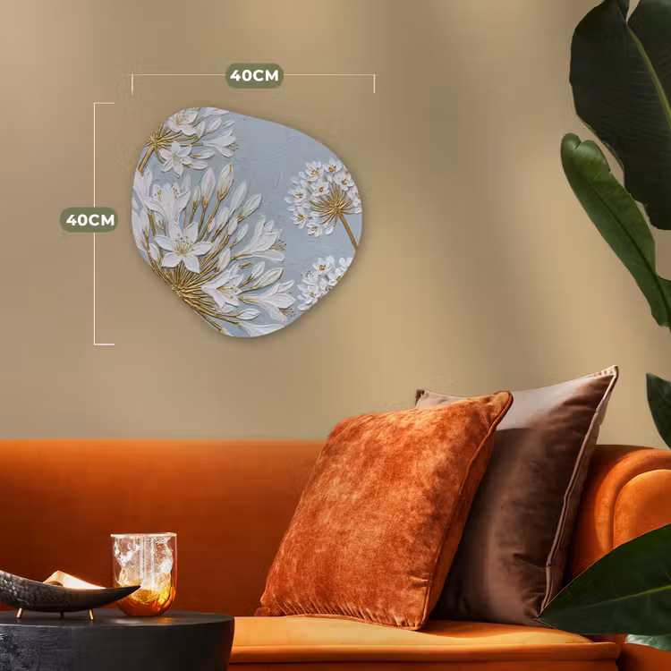 Illustratie - Bloemen - Blauw Wandcirkel Organisch Forex 3mm klein -sfeer3