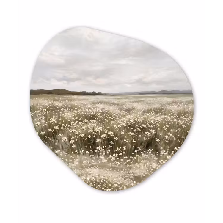 Illustratie - Landschap - Wit Wandcirkel Organisch Forex 3mm klein -3d