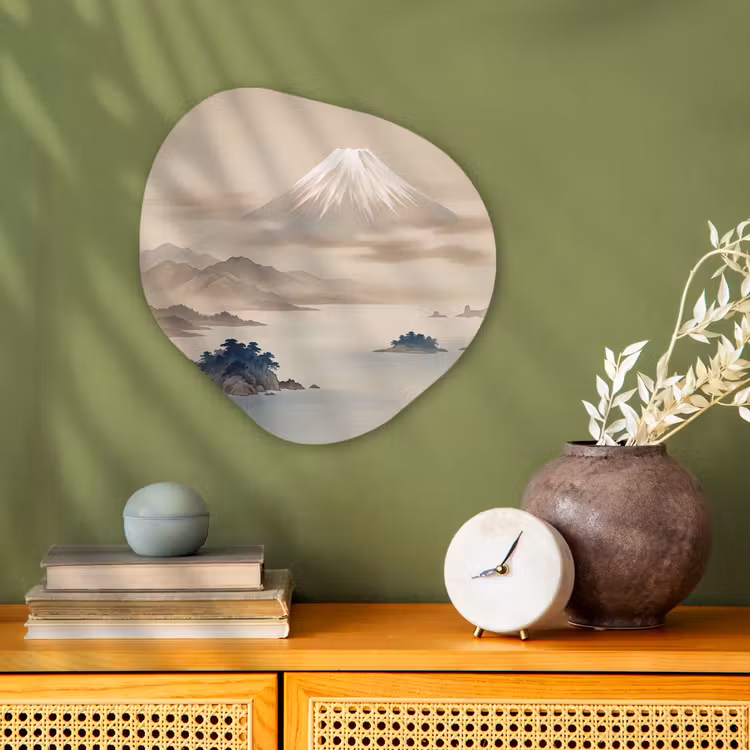 Japans - Landschap - Beige Wandcirkel Organisch Forex 3mm klein -sfeer2