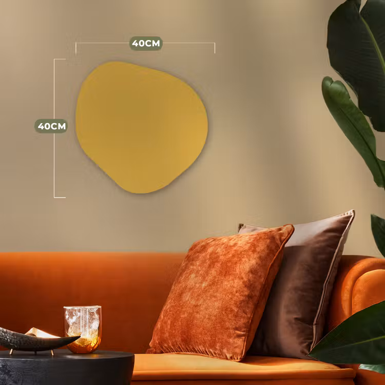 Joyful - Mustard - Geel Wandcirkel Organisch Forex 3mm klein 629 -sfeer3