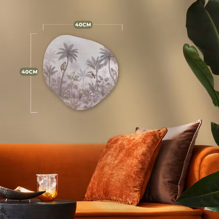 Jungle - Dieren - Palmbomen Wandcirkel Organisch Forex 3mm klein -sfeer3