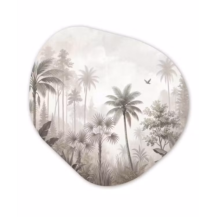 Jungle - Palmbomen - Natuur Wandcirkel Organisch Forex 3mm klein -3d