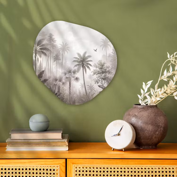 Jungle - Palmbomen - Natuur Wandcirkel Organisch Forex 3mm klein -sfeer2
