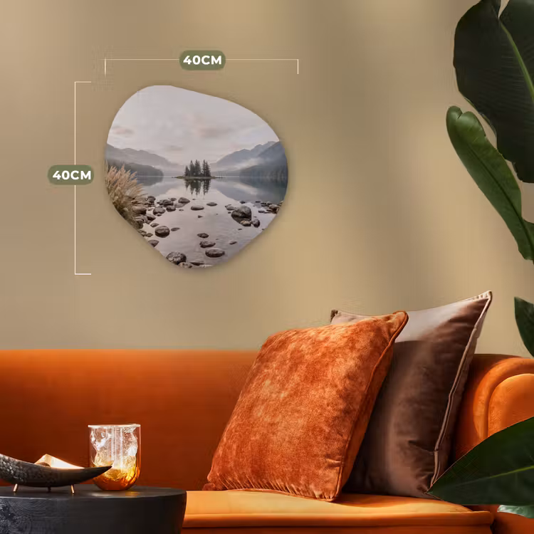 Meer - Bergen - Landschap - Groen Wandcirkel Organisch Forex 3mm klein -sfeer3