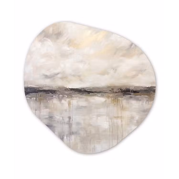 Landschap - Horizon - Natuur - Abstract - Neutraal Wandcirkel Organisch Forex 3mm klein -3d