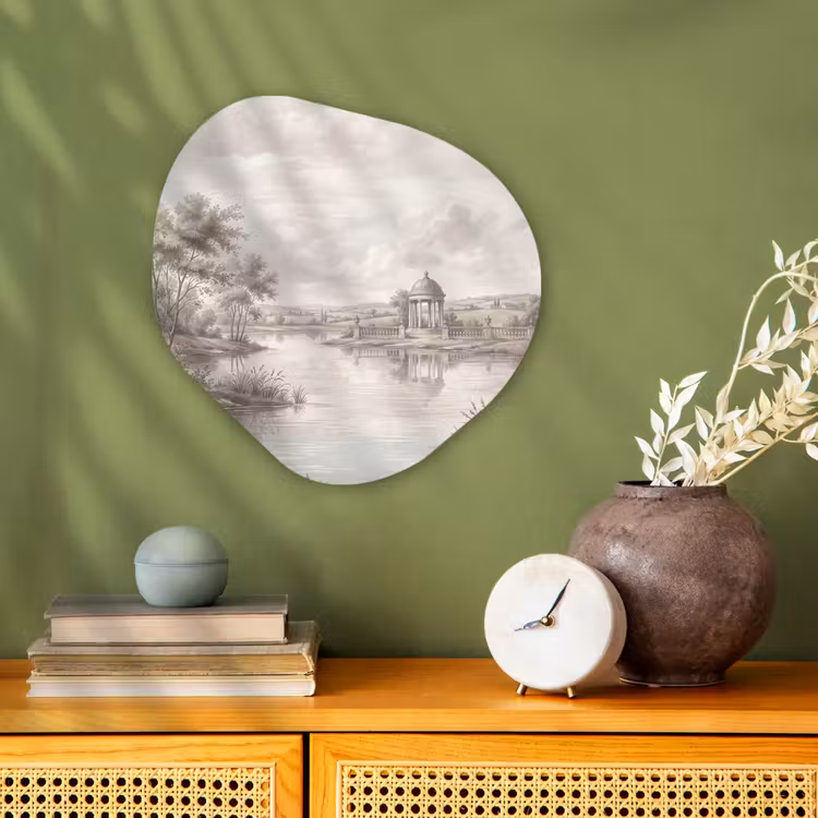 Landschap - Water - Natuur - Sepia Wandcirkel Organisch Forex 3mm klein -sfeer2