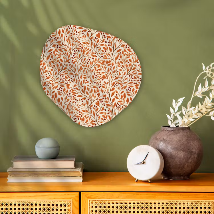 Bladeren - Botanisch  - Terracotta Wandcirkel Organisch Forex 3mm klein 629 -sfeer2