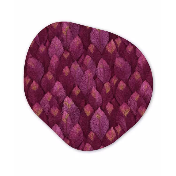 Bladeren - Patroon - Burgundy Wandcirkel Organisch Forex 3mm klein 629 -3d