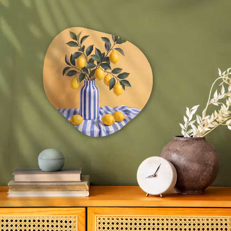 Organic - Forex - Lemon - Still Life - Modern - Citroen - Stilleven - Modern Wandcirkel Organisch Forex 3mm klein