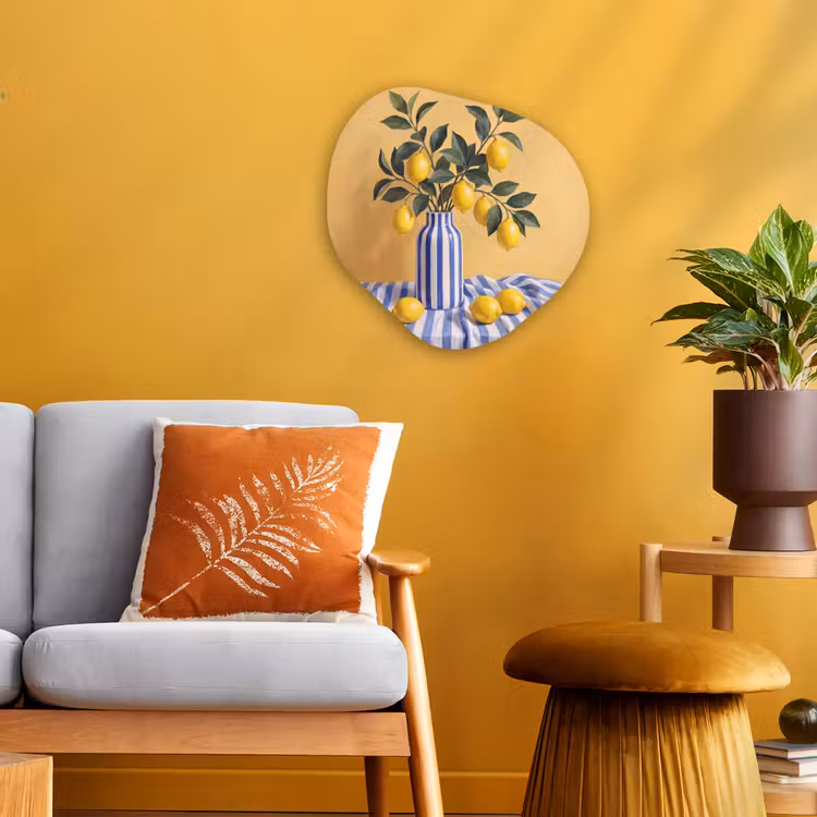 Organic - Forex - Lemon - Still Life - Modern - Citroen - Stilleven - Modern Wandcirkel Organisch Forex 3mm klein