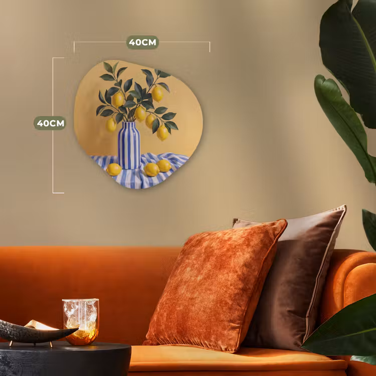 Organic - Forex - Lemon - Still Life - Modern - Citroen - Stilleven - Modern Wandcirkel Organisch Forex 3mm klein