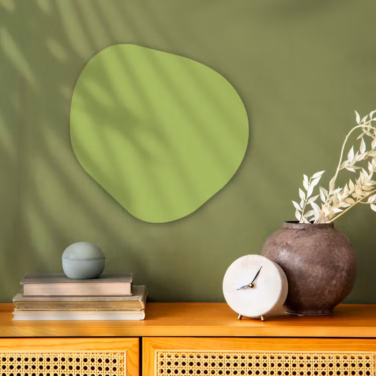 Lime - Glow - Groen Wandcirkel Organisch Forex 3mm klein 629 -sfeer2