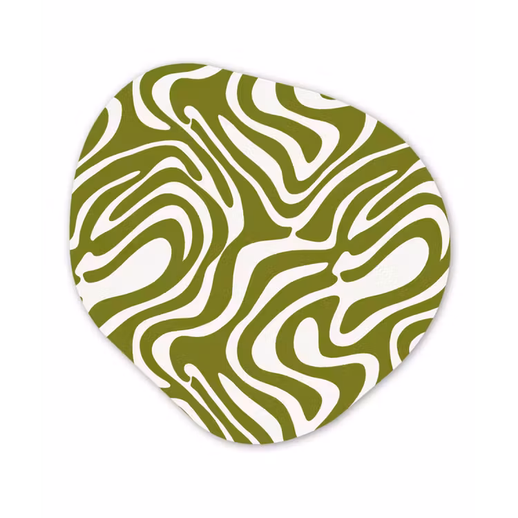 Lijnpatroon - Groen - Organisch Wandcirkel Organisch Forex 3mm klein 629 -3d