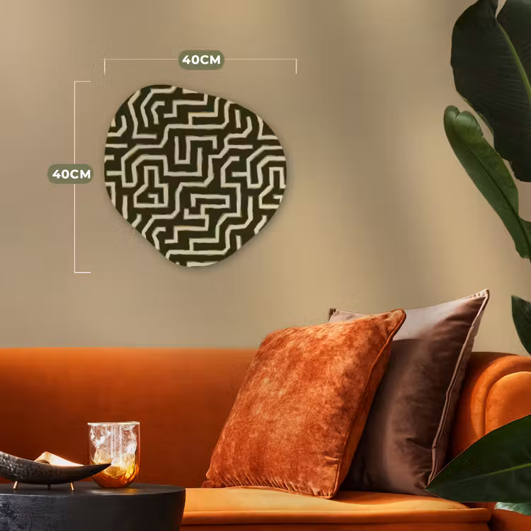 Lijnen - Abstract - Groen Wandcirkel Organisch Forex 3mm klein 629 -sfeer3