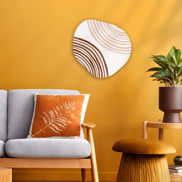 Organic - Forex - Lines - Minimalist - Art - Lijnen - Minimalistisch - Kunst Wandcirkel Organisch Forex 3mm klein