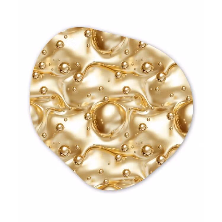 Vloeibaar - Druppels - Goud Wandcirkel Organisch Forex 3mm klein 629 -3d