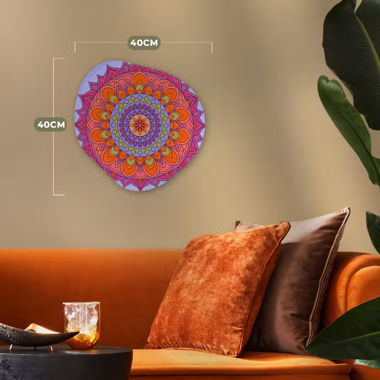 Mandala - Cirkel - Abstract - Kleurrijk - Patroon Wandcirkel Organisch Forex 3mm klein -sfeer3