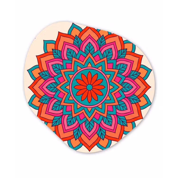 Mandala - Patroon - Abstract - Kleurrijk - Modern Wandcirkel Organisch Forex 3mm klein -3d
