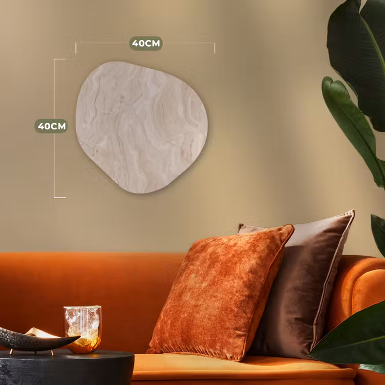 Marmer - Patroon - Beige - Steen - Abstract Wandcirkel Organisch Forex 3mm klein -sfeer3