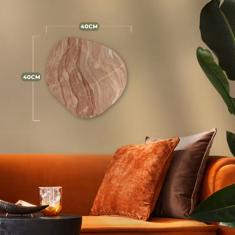 Marmer - Ader - Natuur - Abstract - Beige Wandcirkel Organisch Forex 3mm klein -sfeer3
