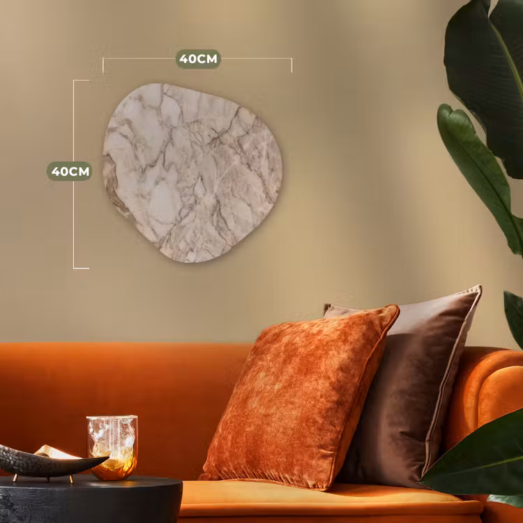 Marmer - Aderen - Textuur - Beige - Modern Wandcirkel Organisch Forex 3mm klein -sfeer3