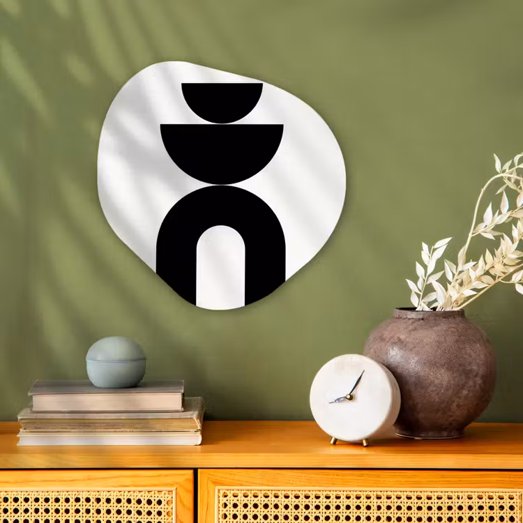 Organic - Forex - Minimalist - Art - White - Minimalistisch - Kunst - Wit Wandcirkel Organisch Forex 3mm klein