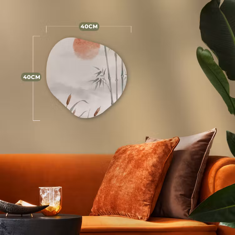 Minimalistisch - Bamboe - Groen Wandcirkel Organisch Forex 3mm klein -sfeer3