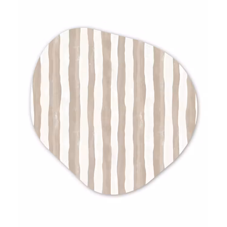Minimalistisch - Strepen - Beige Wandcirkel Organisch Forex 3mm klein 629 -3d