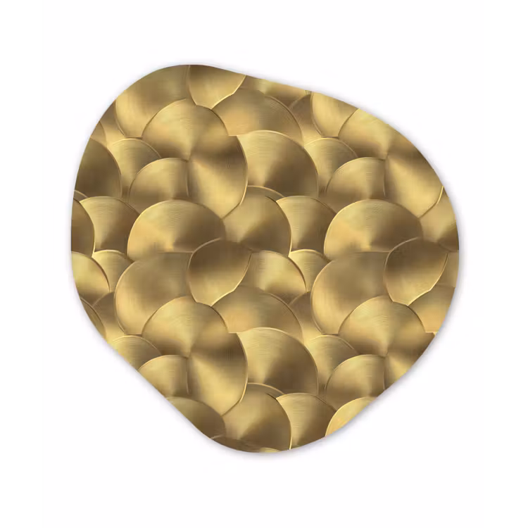 Modern - Cirkel - Goud Wandcirkel Organisch Forex 3mm klein 629 -3d