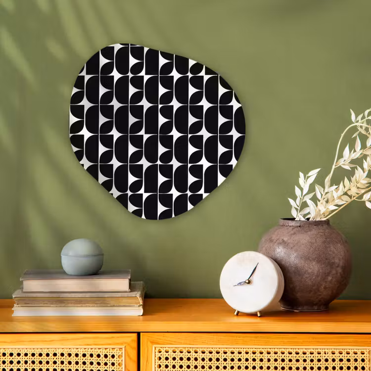 Modern - Geometrisch - Zwart Wandcirkel Organisch Forex 3mm klein 629 -sfeer2