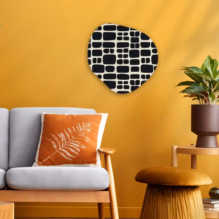 Modern - Organisch - Zwart Wandcirkel Organisch Forex 3mm klein 629 -sfeer4
