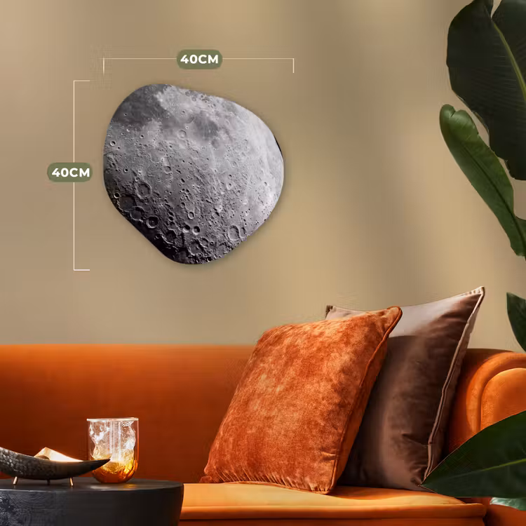 Organic - Forex - Moon - Craters - Space - Maan - Kraters - Ruimte Wandcirkel Organisch Forex 3mm klein