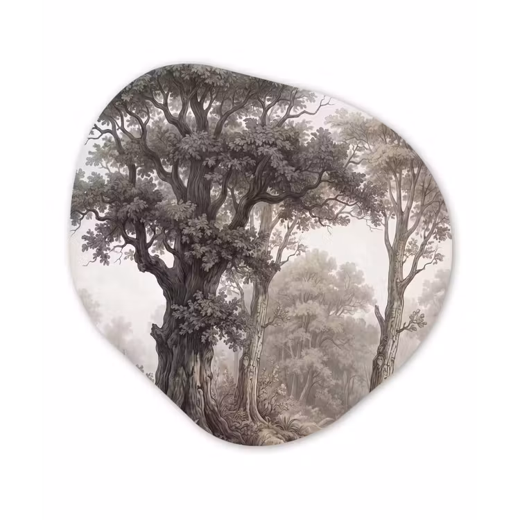 Natuur - Bos - Eik Wandcirkel Organisch Forex 3mm klein -3d