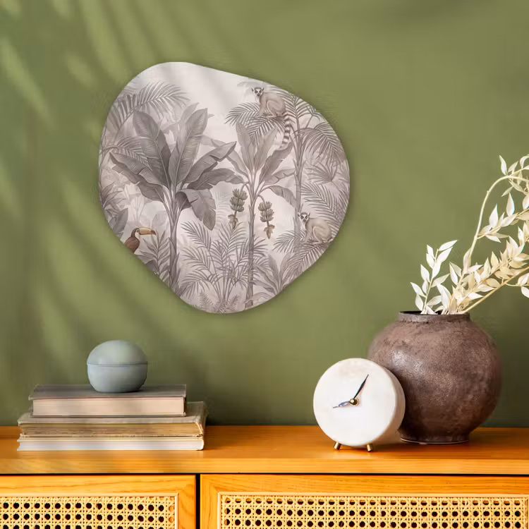 Natuur - Jungle - Ringstaartmaki - Bruin Wandcirkel Organisch Forex 3mm klein -sfeer2