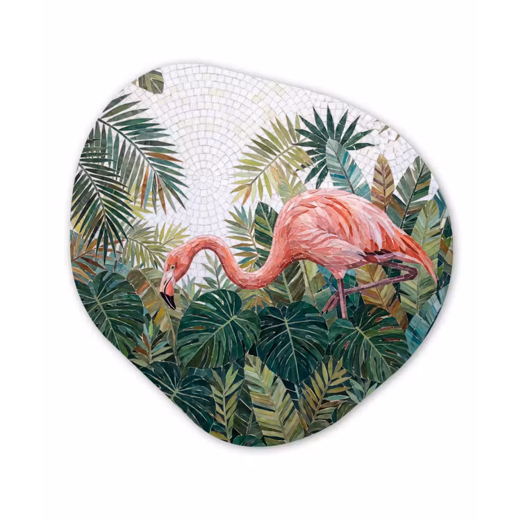 Natuur - Bladeren - Abstract - Groen - Vogel Wandcirkel Organisch Forex 3mm klein -3d