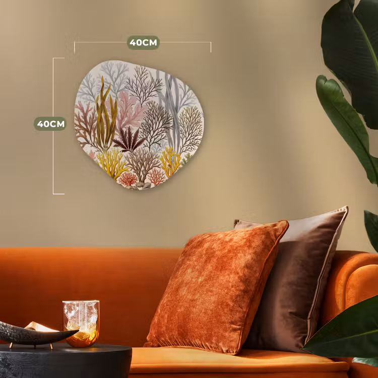 Natuur - Onderwater - Botanisch - Vintage - Kleurrijk Wandcirkel Organisch Forex 3mm klein -sfeer3