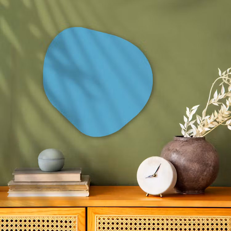 Ocean - Teal - Blauw Wandcirkel Organisch Forex 3mm klein 629 -sfeer2