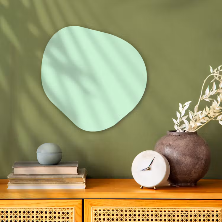 Pale - Mint - Groen Wandcirkel Organisch Forex 3mm klein 629 -sfeer2