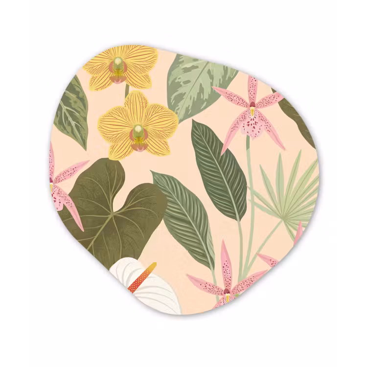 Patroon - Bloemen - Kleurrijk Wandcirkel Organisch Forex 3mm klein -3d
