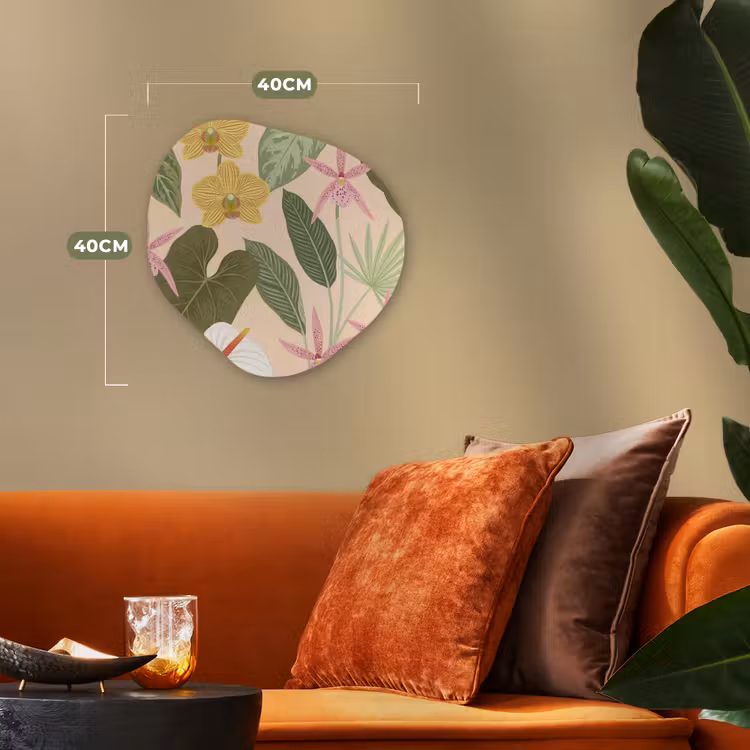 Patroon - Bloemen - Kleurrijk Wandcirkel Organisch Forex 3mm klein -sfeer3