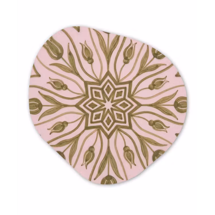 Patroon - Mandala - Decoratie - Abstract - Groen Wandcirkel Organisch Forex 3mm klein -3d